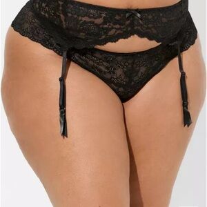 Torrid Black Lace Garter Panty
